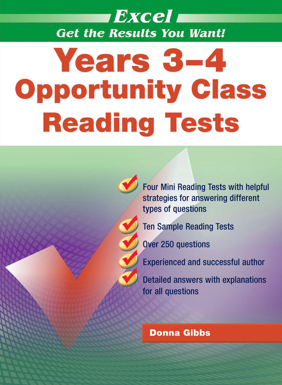 Excel Opportunity Class Reading Tests Years 3-4